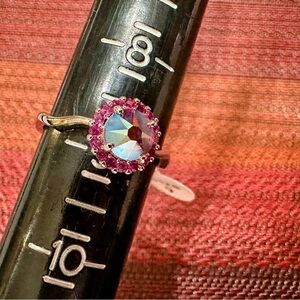 Fragrant Jewels Iridescent and Pink Crystal Ring